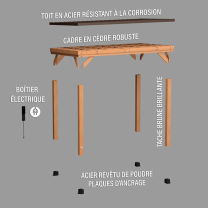 3.7m x 2.9m Arcadia Gazebo Exploded View_FR