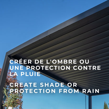 4.3m x 3m Sarasota Louvered Pergola can create shade or protection from rain